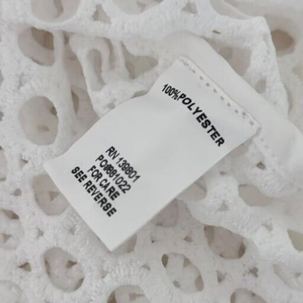 Zero Degree Celsius Womens M Perforated Blouse White Cut Out Top See Through - Picture 7 of 9